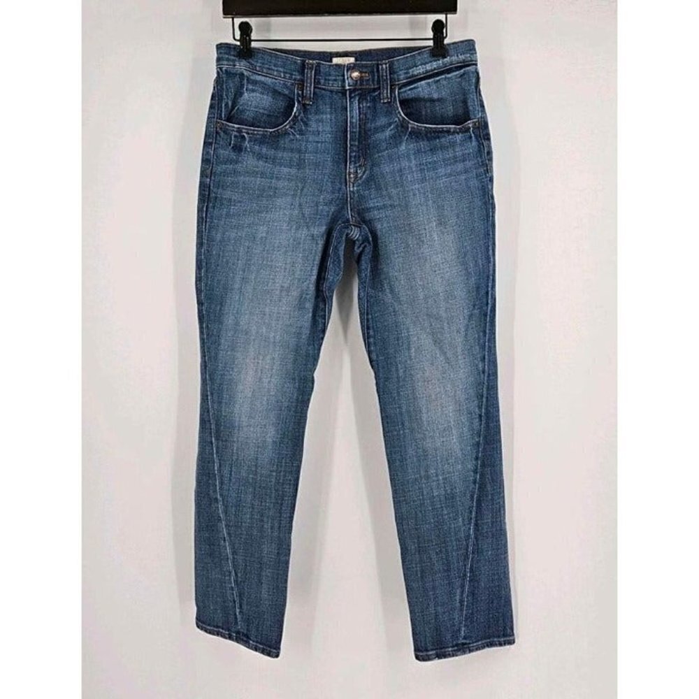 J Crew Womens Stretch Med Wash Straight Leg Jeans Sz 27